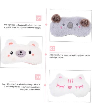Beavorty 3pcs Plush Eye Masks - Cartoon Blindfolds & Sleep Eye Shades for Ultimate Comfort | Travel & Sleep Essentials - Buy Online on GoSupps.com