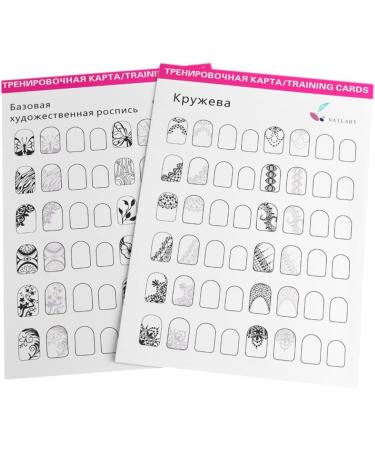 Nail Art Practice Book Beginner Manicure Training Drawing Cards Easy to Clean 12 Sheets Nail Art Practice Tools - Buy Online on GoSupps.com