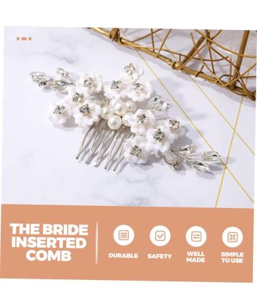 Ipetboom Bridal Comb Hair Combs Pin Wedding Hair Combs Wedding Hair Accessories Hair Deyer Wedding Hair Clip Wedding Decor Flower Hair Comb Hand Made White Pearl Hair Piece Bride - Buy Online on GoSupps.com