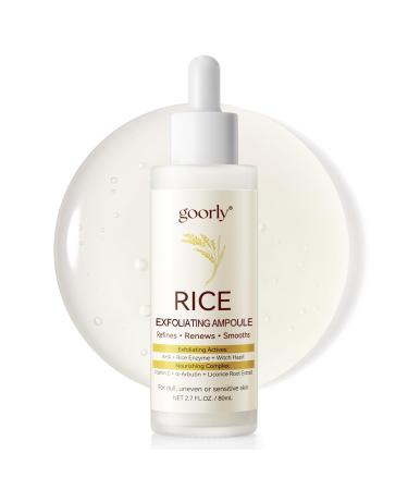 Goorly Peel Shot Glow Rice Peeling Ampoule 80ml, Gentle Soft Peel Exfoliating Face and Body Scrub Skin Shot, Dead Skin Cell Remover, Lightweight Hydrating Glow Formula for All Skin Types