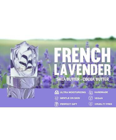 Ansley Bridge French Lavender Bar Soap 3-Pack - Handmade Gift Set with Essential Oils, Shea & Cocoa Butter - Moisturizing Vegan Soap for All Skin Types - Buy Online on GoSupps.com