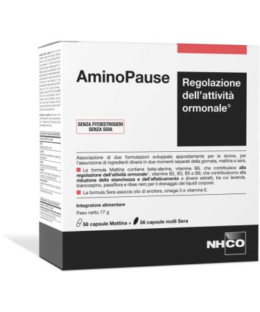 Nhco AminoPause 56 Capsules Morning - 56 Soft Capsules Evening - Food Supplement for Hormonal Activity Regulation
