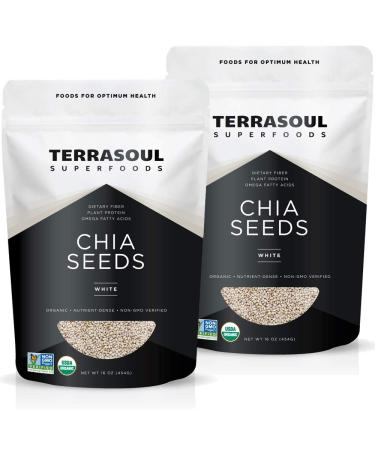 Terrasoul Superfoods Organic White Chia Seeds 2 Lbs (2 Pack) - Omega Fats  Fiber  Plant Protein - Buy Online on GoSupps.com