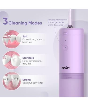 Portable Rechargeable Water Flosser Dental Oral Irrigator - Purple | 3 Modes, 3 Jet Tips, 140ml - Electric Plaque Remover for Teeth - Cordless, IPX7, Travel-Friendly - Buy Online on GoSupps.com