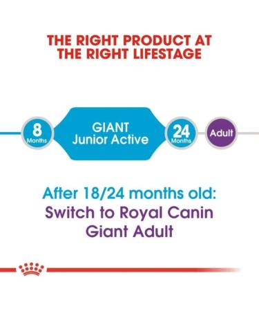 Royal Canin Puppy/Junior Dry Dog Food Giant Active 8-18/24 Months ( 45kg) 15kg - Buy Online on GoSupps.com