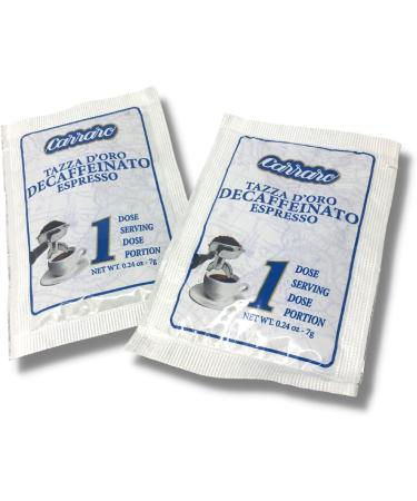 Caffe Carraro Tazza D'Oro Decaffeinated - 100 Single-Dose Sachets of Decaf Ground Roasted Coffee - Buy Online on GoSupps.com