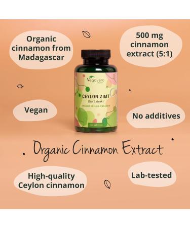 Organic Ceylon Cinnamon Capsules - 2500mg High Strength - NO Additives - Lab-Tested Non-GMO - 120 Capsules Vegan - Buy Online on GoSupps.com