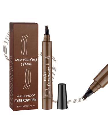 Eyebrow Pencil - 4 Tip Microblading Eyebrow Pen Smudge-Proof Brow Pencil Waterproof Eyebrow Pencil Long-lasting Natural Eye Brow Pencils for Women (Light Brown)