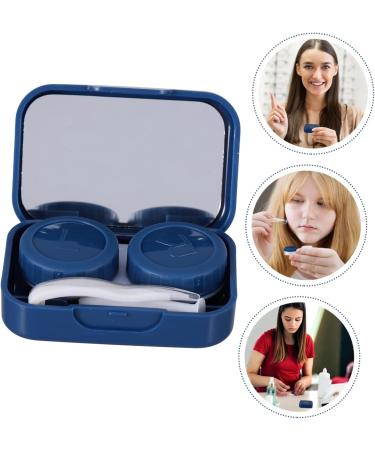 Mikikit Travel Makeup & Glasses Case Set - 3 Sets of 4-Piece Color Care Boxes - Durable Blue Etui Holder - Perfect for International Shipping - 6.5x4.5x2 cm - Buy Online on GoSupps.com