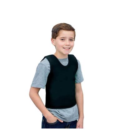 Sensory Compression Vest Deep Pressure Vest for Autism Hyperactivity Mood Processing Disorders Breathable Form-Fitting (Black Small)