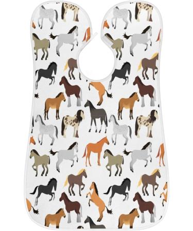 Beard Bib Apron for Men | Non-Stick Waterproof Hair Catcher & Grooming Cloth | Cute Horses Pattern - Perfect for Shaving & Trimming - Buy Online on GoSupps.com