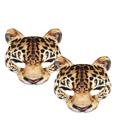 Holidyoyo 2 pieces Halloween-Leopard mask Animal half-face mask Junglebele Cosplay costume Leopard comprehensive costume masquerade party mask for cosplay drama