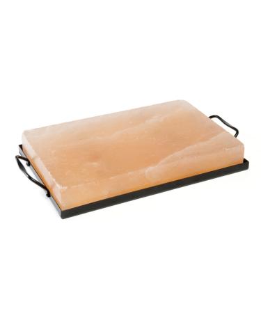 Charcoal Companion CC6064 Himalayan Salt Plate & Holder Set, 12" x 8" x 1.5", Black standard