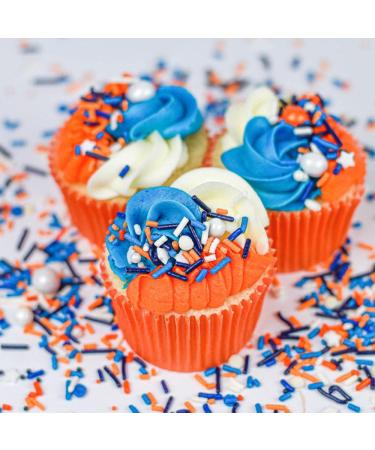 Fancy Orange and Blue Edible Sprinkles for Cake & Cupcake Decorating - Ice Cream Toppings - Foam Pit Safe - Buy Online on GoSupps.com
