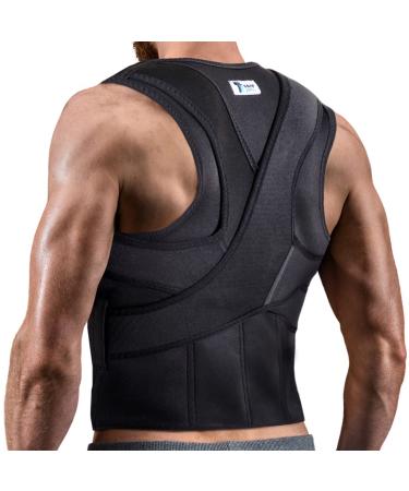 Full Back Brace - Posture Corrector for Men and Women - Upper and Lower Back Support - Adjustable Support Brace - back straightener posture corrector - L (30"- 40" Waist) Black Large (Pack of 1)