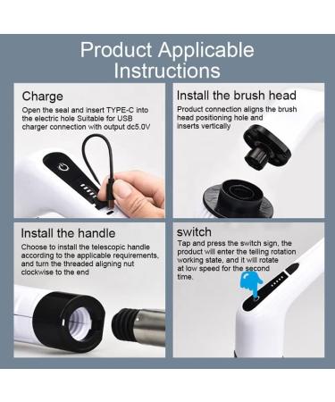 2023 Electric Spin Brush - Effortless Tub Scrubber - 7 Replaceable Brushes - Adjustable Handle - Modern Design - Buy Online on GoSupps.com