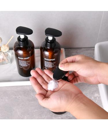 Amber Plastic Shampoo and Conditioner Dispenser Set - 3pcs 16.9oz/500ml Refillable Pump Bottles for Shower Body Wash - Bathroom Container Kit - Buy Online on GoSupps.com