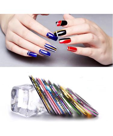 10 Rolls Coloful Sliders Nail Art Striping Tape Lines Width 1mm-Striping Tape for Nail Art-Nail Striping Tape Foil-Nail Striping Tape Thick-Nail Striping Tape with Dispenser-Self-Adhesive DIY Nail Art Tape - Buy Online on GoSupps.com