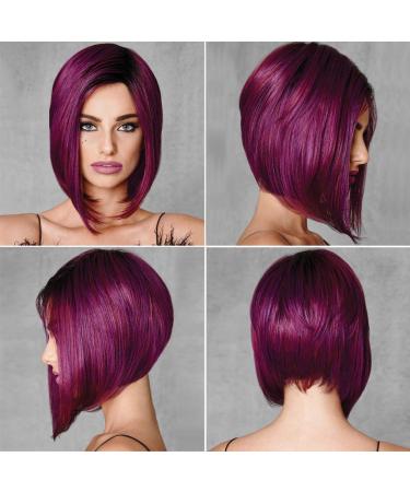 Shop LQSTORE Women's Purple Bob Wigs - Fashionable Full & Afro Synthetic Wigs for Parties | European Style - Buy Online on GoSupps.com