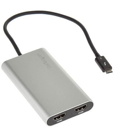 StarTech.com Thunderbolt 3 to Dual HDMI Display Adapter - 4K 30Hz - Certified TB3 to HDMI Monitor Adapter - Compatible w/Windows Only (TB32HD2)