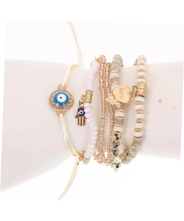 COHEALI 6pcs Beaded Bracelet Boho Gifts Charm Bracelets The Gift Trendy Gifts Boho Decor Lockets Jewelry Gift Party Gifts Handmade Bracelet Jewelry Decorations Bangle Pendant Miss Vintage 6.50X6.50X0.50CM White - Buy Online on GoSupps.com