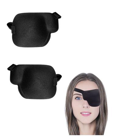 2 Pieces Single Eye Patch Three-Dimensional Elastic Adjustable Eye Mask for Adults Left * 1 Right * 1