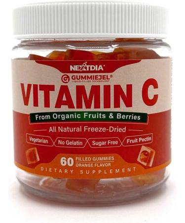 Organic Vitamin C Gummies 120mg for Adults, Sugar Free, Daily Immune Defense, Raw Antioxidant, 100% Whole Food Chewable Vitamin C Supplement from 1200mg Berries & Fruits for Collagen, Vegan, 60 Counts 60 Count (Pack of 1) - Buy Online on GoSupps.com