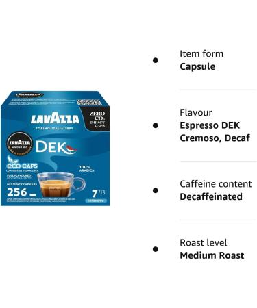Lavazza A Modo Mio DEK Cremoso Decaf Coffee Capsules - 256 Count - Buy Online on GoSupps.com