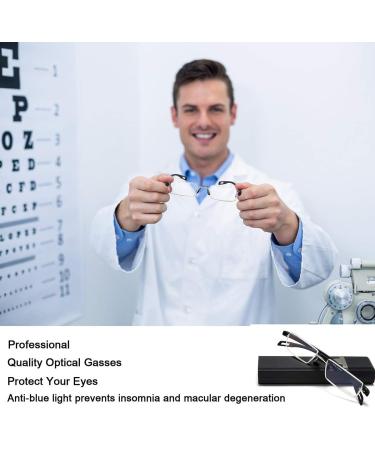 EYEURL Half Frame Reading Glasses - Blue Light Blocking +0.50 Anti Glare Readers for Men & Women - UV Protection Reduces Eye Strain Stylish Black Design - Buy Online on GoSupps.com