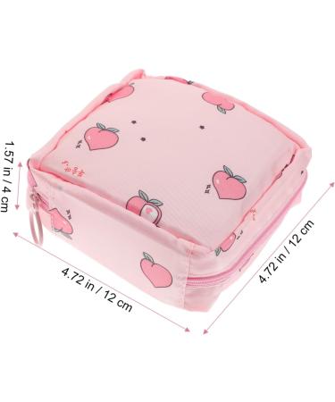Stylish 2-Piece Healeved Container Napkin & Cosmetic Bag - Pink Travel Organizer for Handbags & Wallets | 12x12cm - Buy Online on GoSupps.com