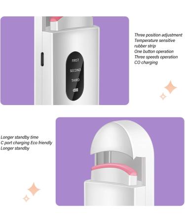 Electric Eyelash Curler - Long Lasting 3-Level Temperature Control Rechargeable & Handheld for Perfect Home Makeup - Buy Online on GoSupps.com