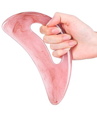 Guasha tool for the whole body sheet -shaped slopable Gua Sha stone made of resin with a rounded handle with a rounded handle odorless pain relief muscle relaxation massage tools