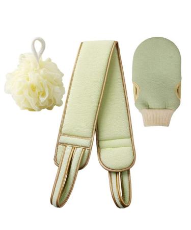 Buy Cabilock Exfoliating Loofah Sponge Set - Shower Balls Mitts & Back Sponge for Smooth Skin - Light Green - Buy Online on GoSupps.com