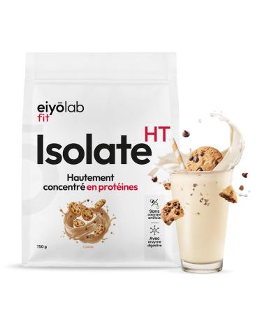 ISOLATE HT | Whey Isolat de Prot ines en Poudre | Jusqu 88% de Prot ines | Riche en BCAA + Glutamine | Musculation Rapide et S che | Faible en Lactose | Onctueuse Saveur Cookie | 750g | Eiyolab Cookie 750 g