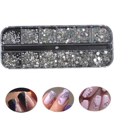 Nail Art Gems Flat Back Round Nail Rhinestones AB Mixed Nail Crystals for DIY Crafts 1Box nail art gems - Buy Online on GoSupps.com