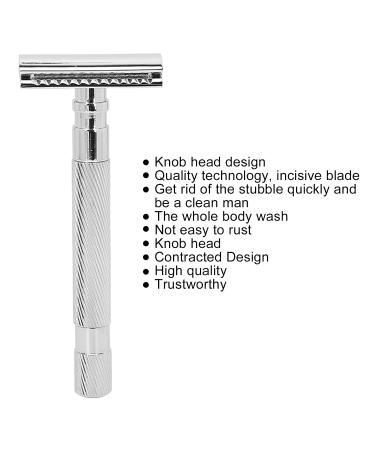 Sonew Manual Razor for Men - Double-Edged Alloy Razor with Diamond Structure | Classic Silver Design - Buy Online on GoSupps.com