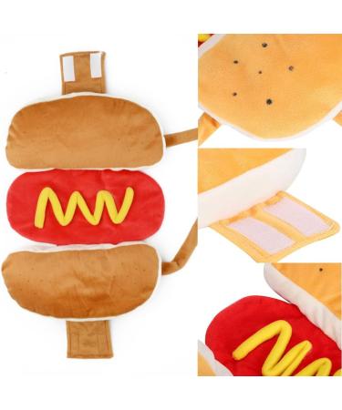 FANSU Pet Halloween Costume Dog Cat Pumpkin Costume Puppy Cosplay Clothes Design Creative Funny Warm Outfits Hoodie Animal Costumes Apparel with Hat and Ears (M hot dog) M hot dog - Buy Online on GoSupps.com