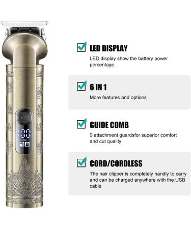 Buy 6 in 1 Waterproof Hair Clippers for Men - Adjustable Trimmer & Grooming Kit | Electric Shaver for Beard Face Nose Ear Eyebrow - Buy Online on GoSupps.com