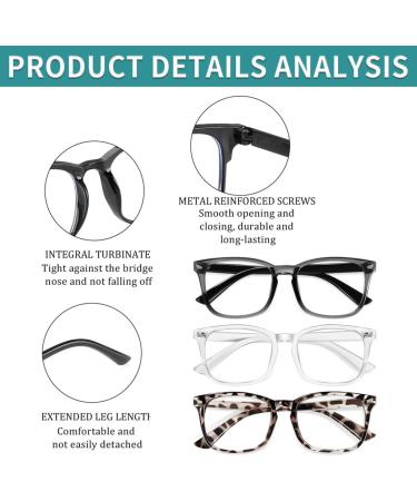 Buy SCJJZ Blue Filter Glasses - Anti Blue Light Glasses for Men & Women Flat Computer Glasses (3 Pack) - Protect Your Eyes Online - Buy Online on GoSupps.com
