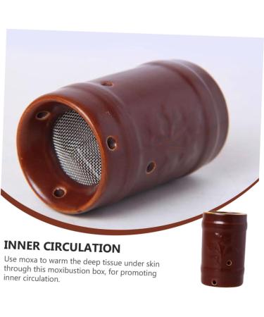 Homsfou Moxibustion Set | Natural Stone Moxa Rod Burner & Smoke-Free Heating Tank | Moxa Gel Burner & Ceramic Container for Herbal Therapy - Buy Online on GoSupps.com