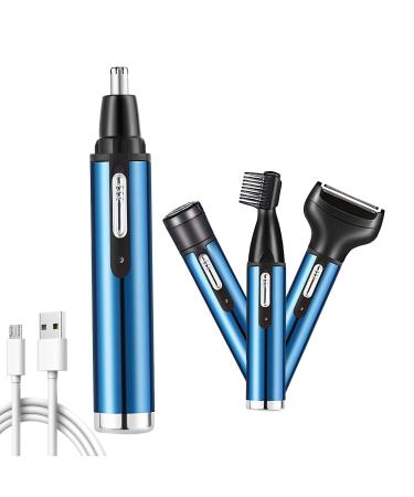 2.0+ Beard Trimmer for Men - Electric Shaver & Nose Ear Trimmer - 9 000 RPM Precision Tool Rechargeable All in One Men's Grooming Kit Easy to Clean Improved Stainless Steel Replaceable Blade Blue