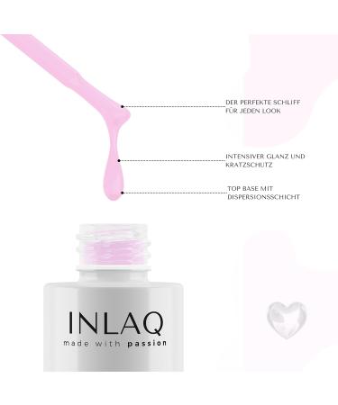 Inlaq Hema Free Top Milky Pink Coat 6ml - Hema & Hema Rose Free UV Gel Polish - Perfect Baby Boomer Gellack Top Coat - Buy Online on GoSupps.com