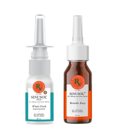 Sinusol DRBRX Complete Nasal Relief Bundle 2 oz Breathe Easy + 1 oz Allergy + Cold Remedy | Medication & Steroid Free Pure Essential Oils for Fast Congestion Sinus & Allergy Relief