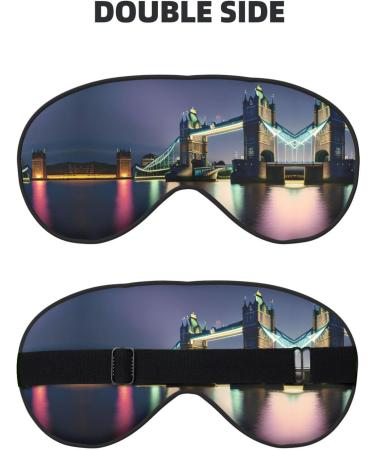 Night London Tower Bridge Soft Sleep Eye Mask Female Breathable Eye Patch Perfect for Travel and Relaxation - Buy Online on GoSupps.com