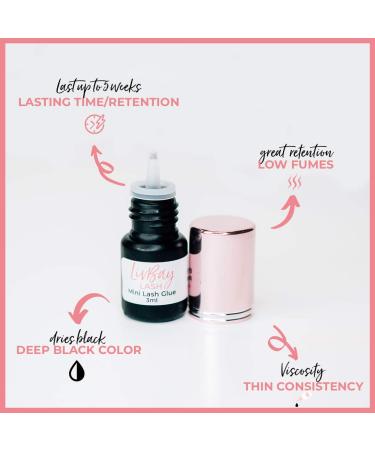 LivBay Lash Glue - Baby LivBay Original Mini | Professional Eyelash Extension Adhesive | 4-6 Weeks Retention & 1Sec Dry Time | 3ml Black - Buy Online on GoSupps.com