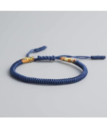 ZECHUANGJIA Bracelets 41 Colors Tibetan Buddhist Love Charm Tibetan Bracelets & Bangles For Women Men Handmade Knots Rope Budda Bracelet bracelet (Metal Color : 49-Dark blue-gold) - Buy Online on GoSupps.com