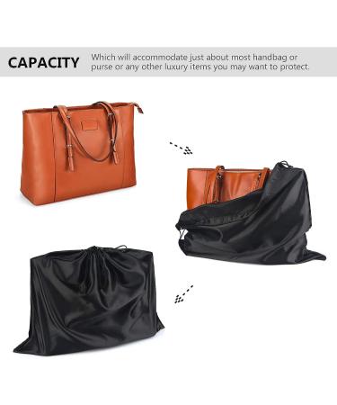 Dust Cover Storage Bags Set for Handbags and Shoes - 2 Pack Black Silk Cloth with Drawstring Pouch - 23.6 x 19.6 in - Buy Online on GoSupps.com