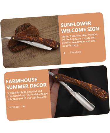 Frcolor Stainless Steel Razor Holder - Durable Folding Blade & Hairdressing Tool for Men | Scratch-Resistant Wood Design - Buy Online on GoSupps.com