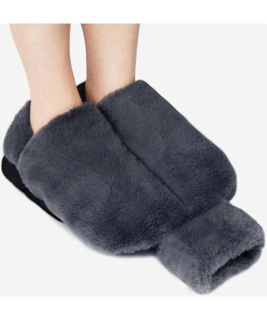 Foot warmer gray 36 x 30 cm plush 2 L washable and removable foot warmer reusable not electrically: warmth cozy and durable for your feet perfect for men and women