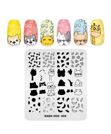 KADS Manicure Stamping Plates Cute Animals Nail Art